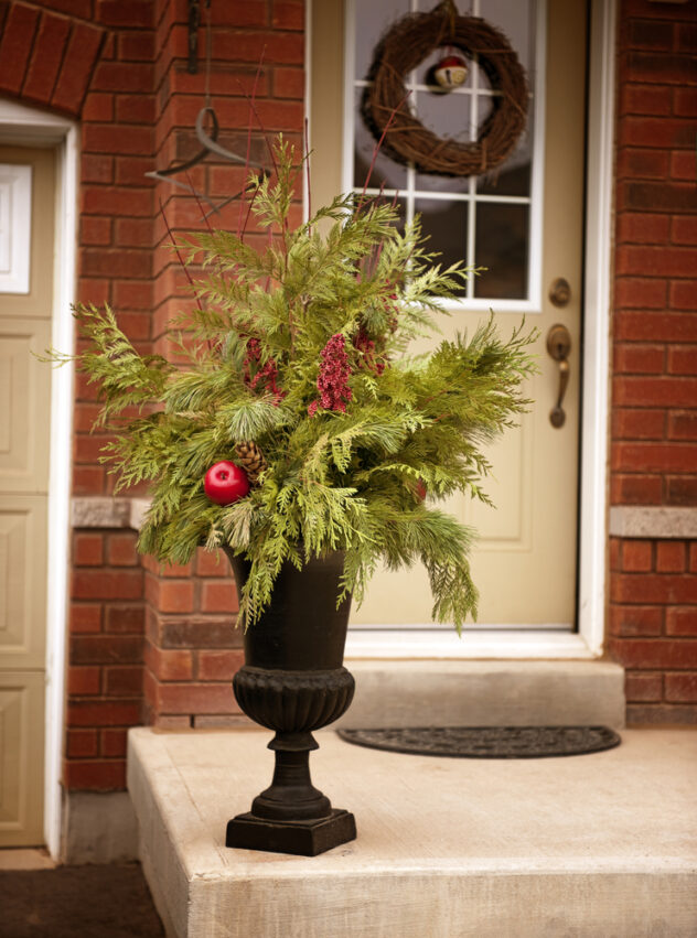 Christmas porch planter
