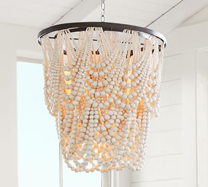 Wood Bead Chandelier
