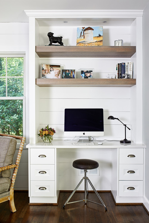 Modern Farmhouse Built-in Desk with Shiplap