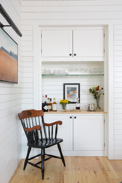 Modern Farmhouse Bar Surrounded with Shiplap