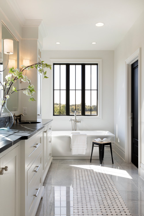 Black and White Modern Farmhouse Bathroom Ideas - Pickled ...