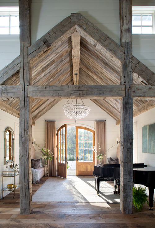 Modern Farmhouse Reclaimed Wood Ceiling and Beams
