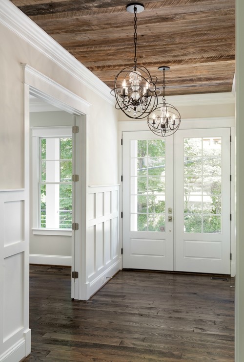 Modern Farmhouse Reclaimed Wood Entrance Ceiling