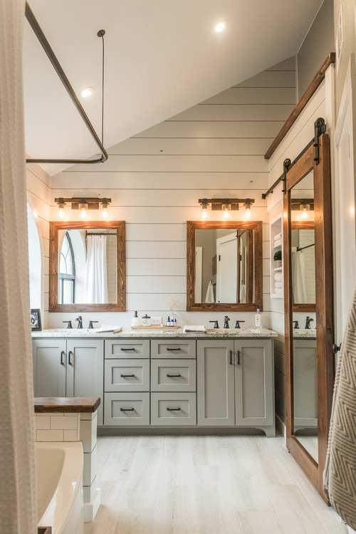 Neutral Modern Farmhouse Bathroom Ideas Pickled Barrel