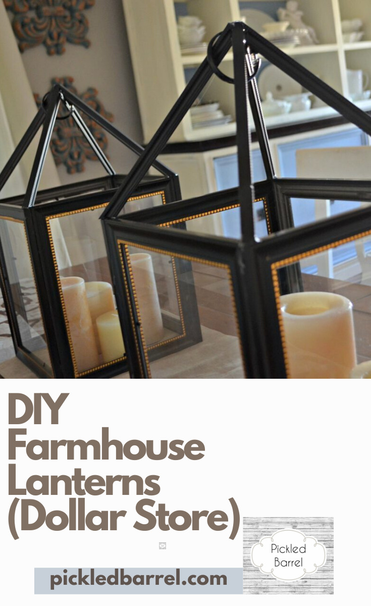 Got $5? You will be surprised what you can make with $5 of materials from the Dollar Store! For one, you can make some awesome Farmhouse Lanterns. Your friends will think you paid $150 for them. (And I promise I won't tell them otherwise!) #pickledbarrelblog #diyfarmhouselantern #diyproject