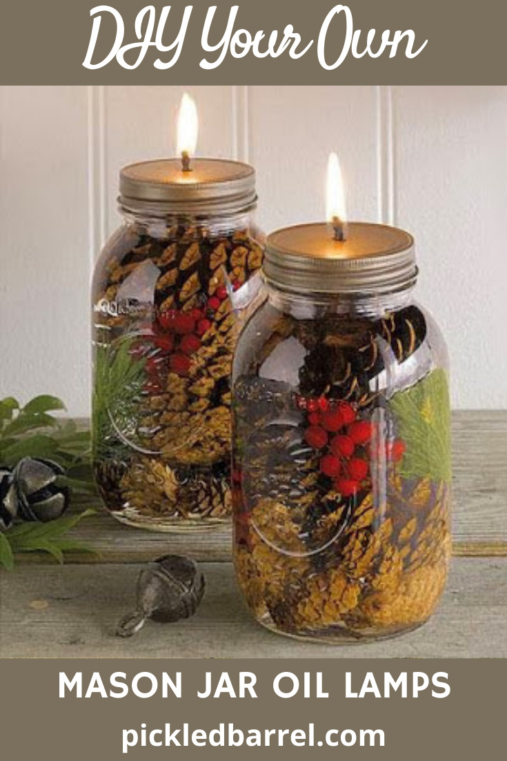 Pickledbarrel.com is filled with crafty and cozy rustic ideas and crafts. Make your space simple and old-school with these DIY mason jar oil lamps you'll be obsessed with!