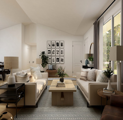 A cozy farmhouse living room
