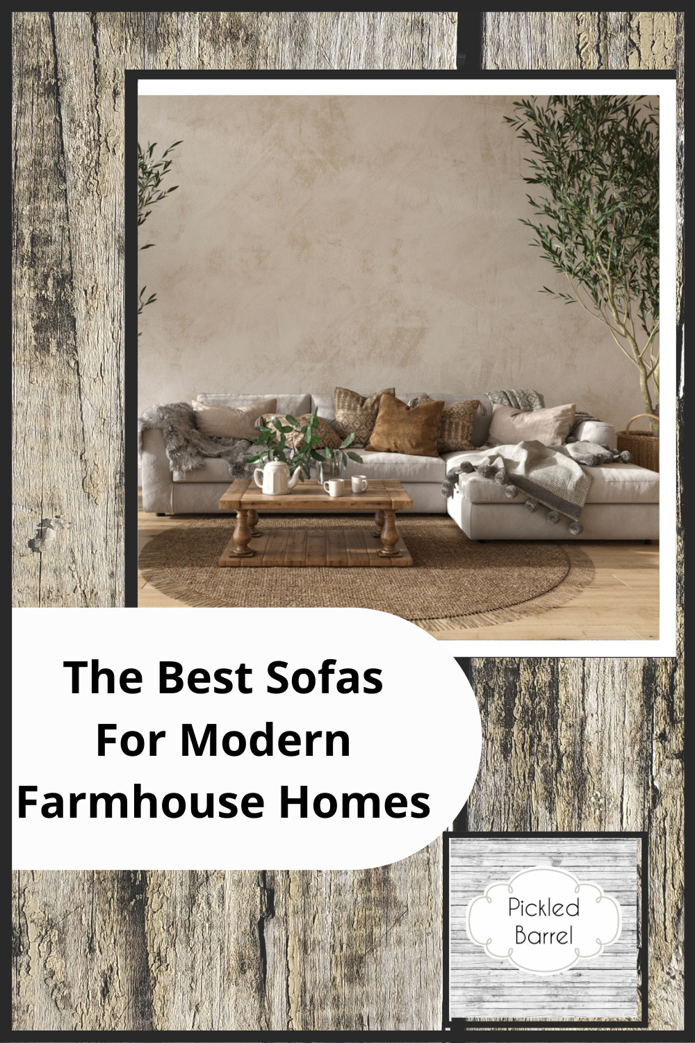 Pickledbarrel.com has perfectly quaint and rustic ideas for a farmhouse home. Find fresh, new decor ideas to spruce up your space. These ideas are absolutely perfect for a farmhouse style living room sofa!